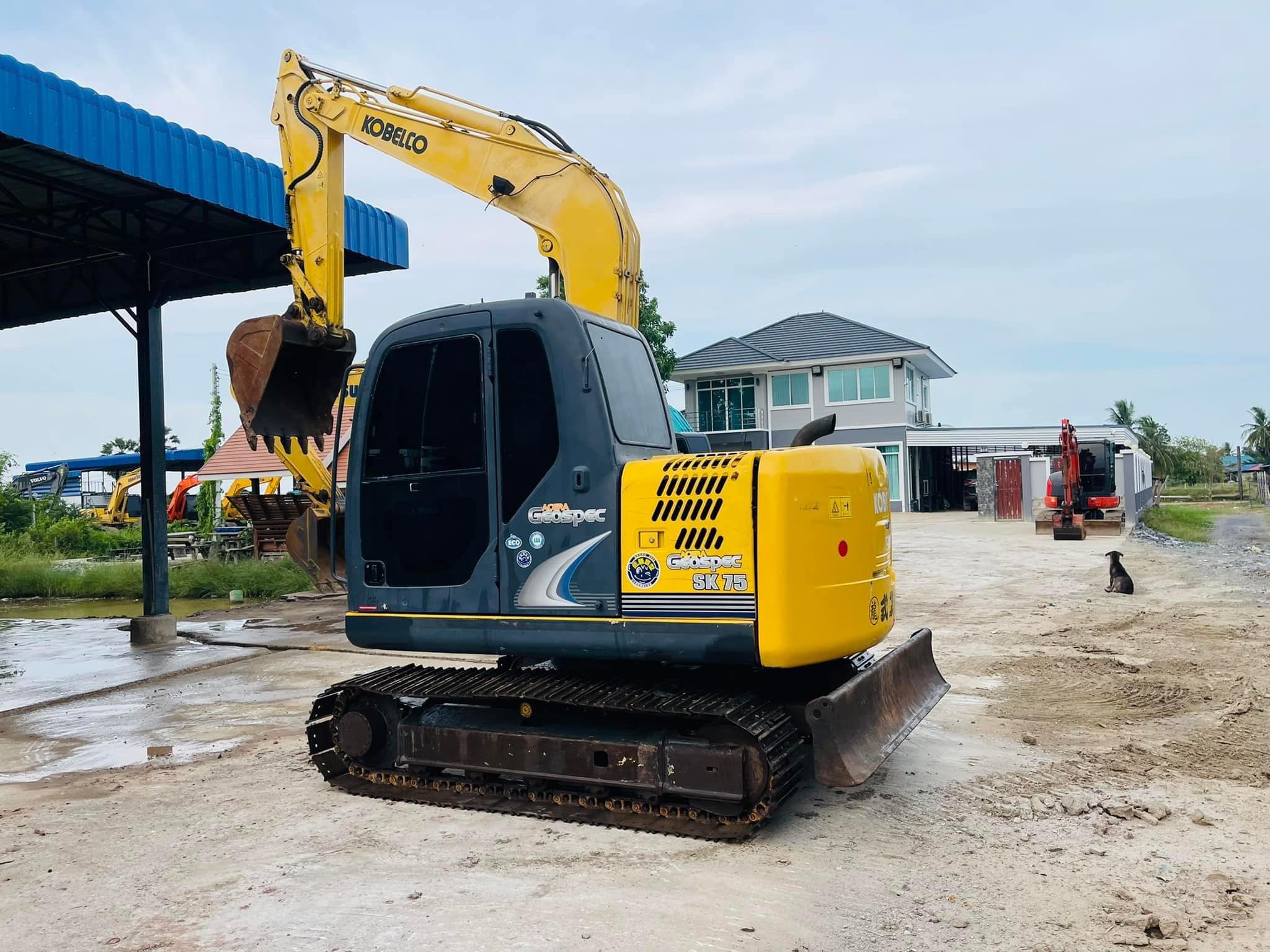 ขายแบคโฮ Kobelco Sk75-8Super สวย สีเหลืองโกเบ เท่ๆ