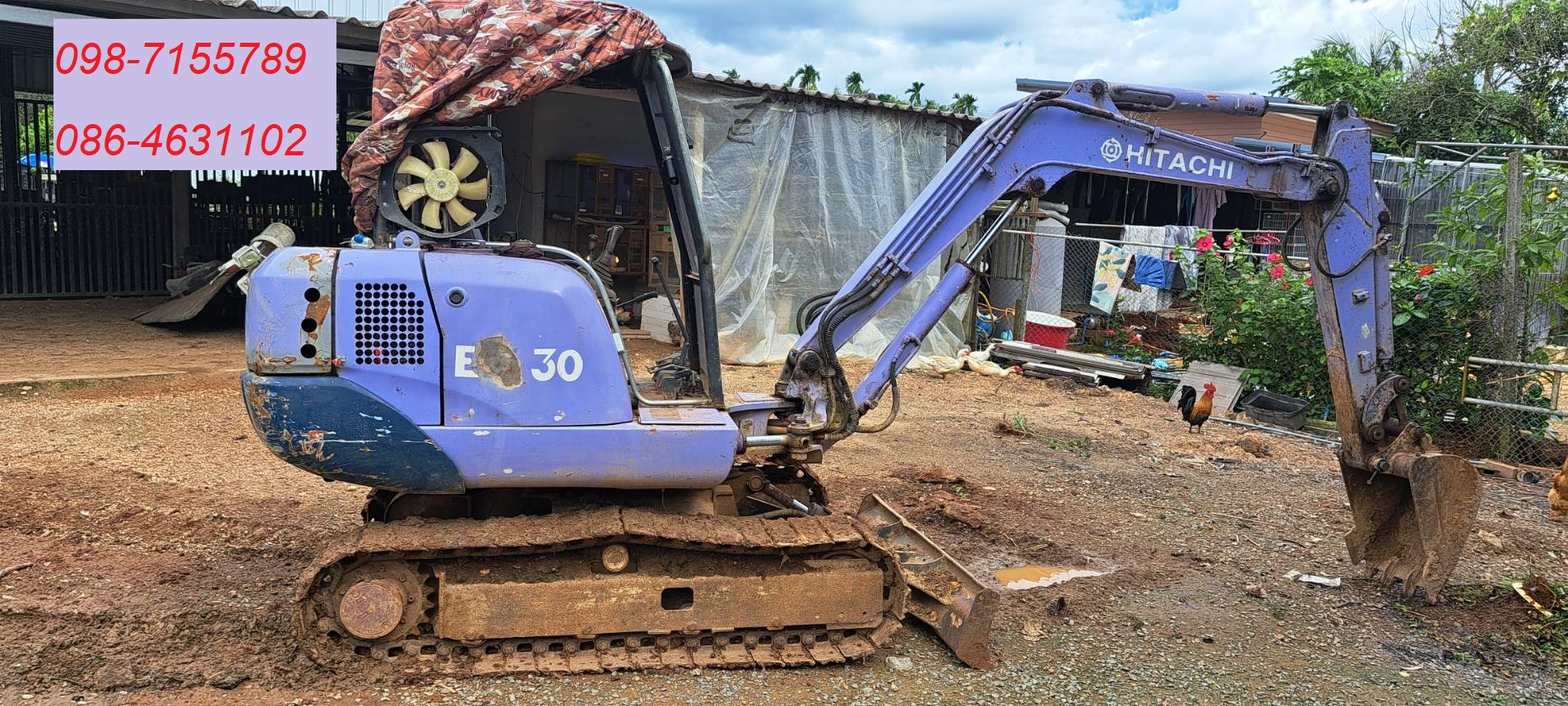 ขายแบคโฮเล็ก Hitachi Ex30 พร้อมใช้งาน 086-4631102