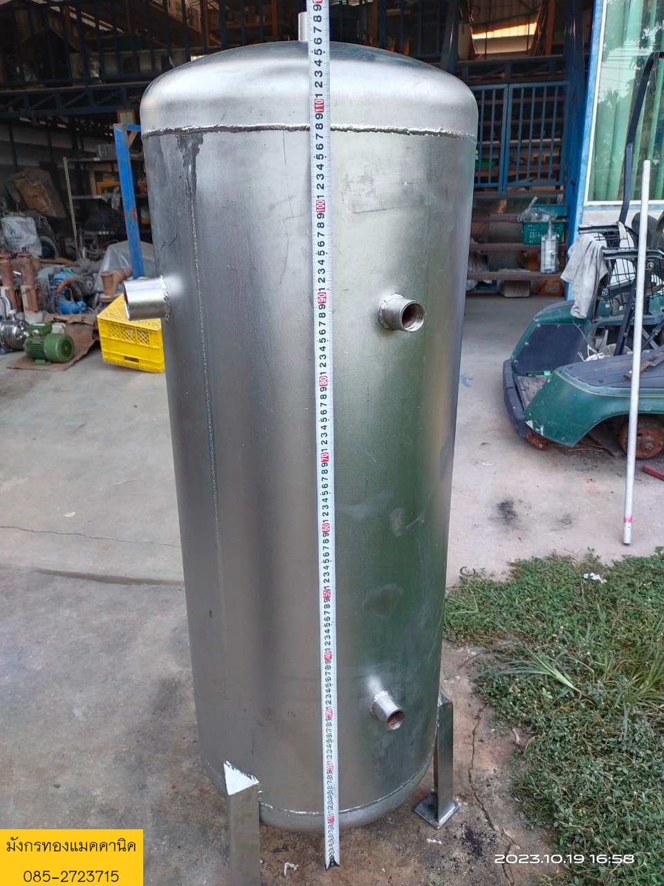 ลดราคา  ถังลมสแตนเลส ขนาด 180 ลิตร ถังหนา สภาพสวย ราคา 8,000 บาทไม่รวมส่ง