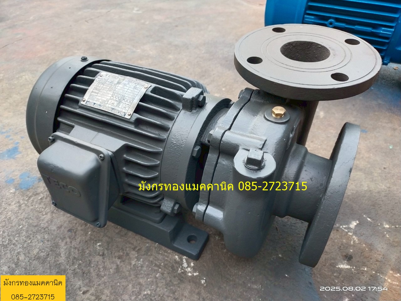 ปั๊มน้ำหอยโข่ง Teco  ขนาด 3 แรง ใช้ไฟสามเฟส 380V