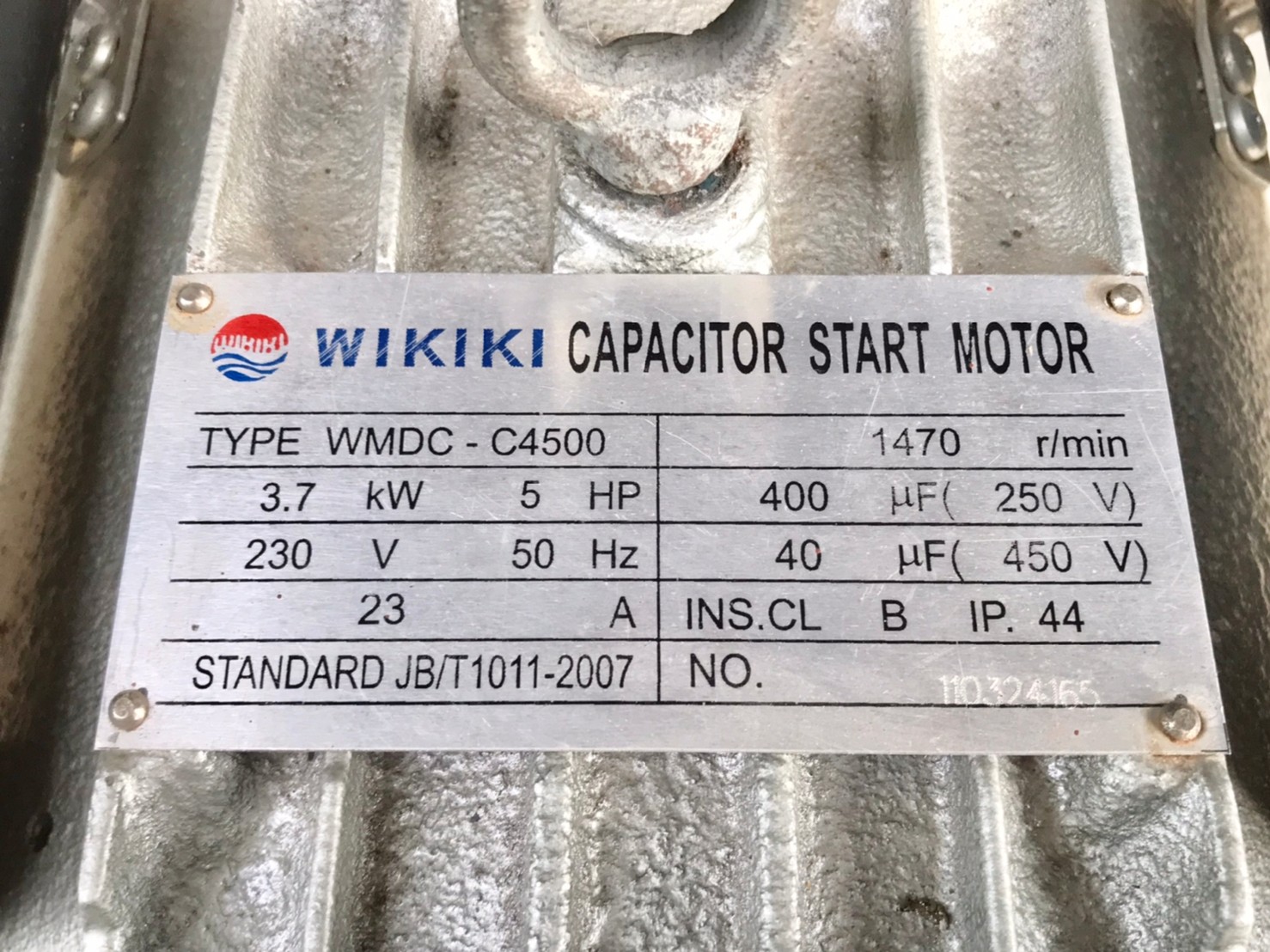 มอเตอร์ ยี่ห้อ wikiki รุ่น wmdc-c4500 ขนาด 5 แรง ใช้ไฟ 220v ความเร็วรอบ 1470 rpm เพลา 38 มม. สภาพสวย ใช้งานได้ปกติ ราคา 5,500 บาทไม่รวมส่งค่ะ มอเตอร์ ยี่ห้อ wikiki รุ่น wmdc-c4500 ขนาด 5 แรง ใช้ไฟ 220v ความเร็วรอบ 1470 rpm เพลา 38 มม. สภาพสวย ใช้งานได้ปกติ ราคา 5,500 บาทไม่รวมส่งค่ะ