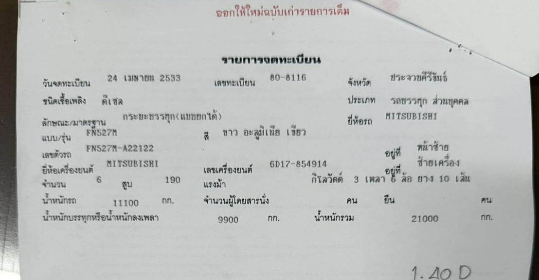 10ล้อดั้มพ์ไอ้หลงมิตซูบิชิคัทซีCMA