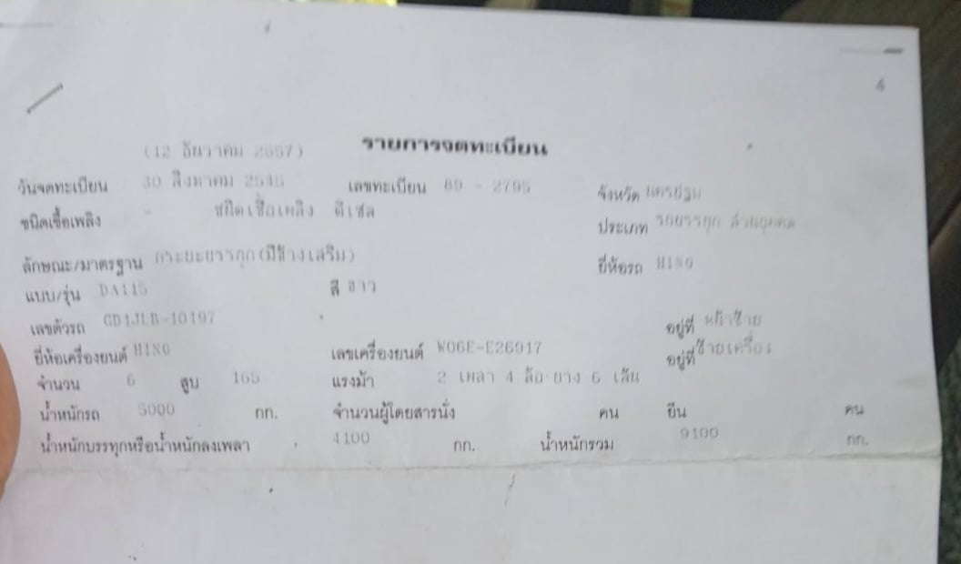 หกล้อรั้วฮีโน่165แรงปี57 ทะเบียนขาด1ปี