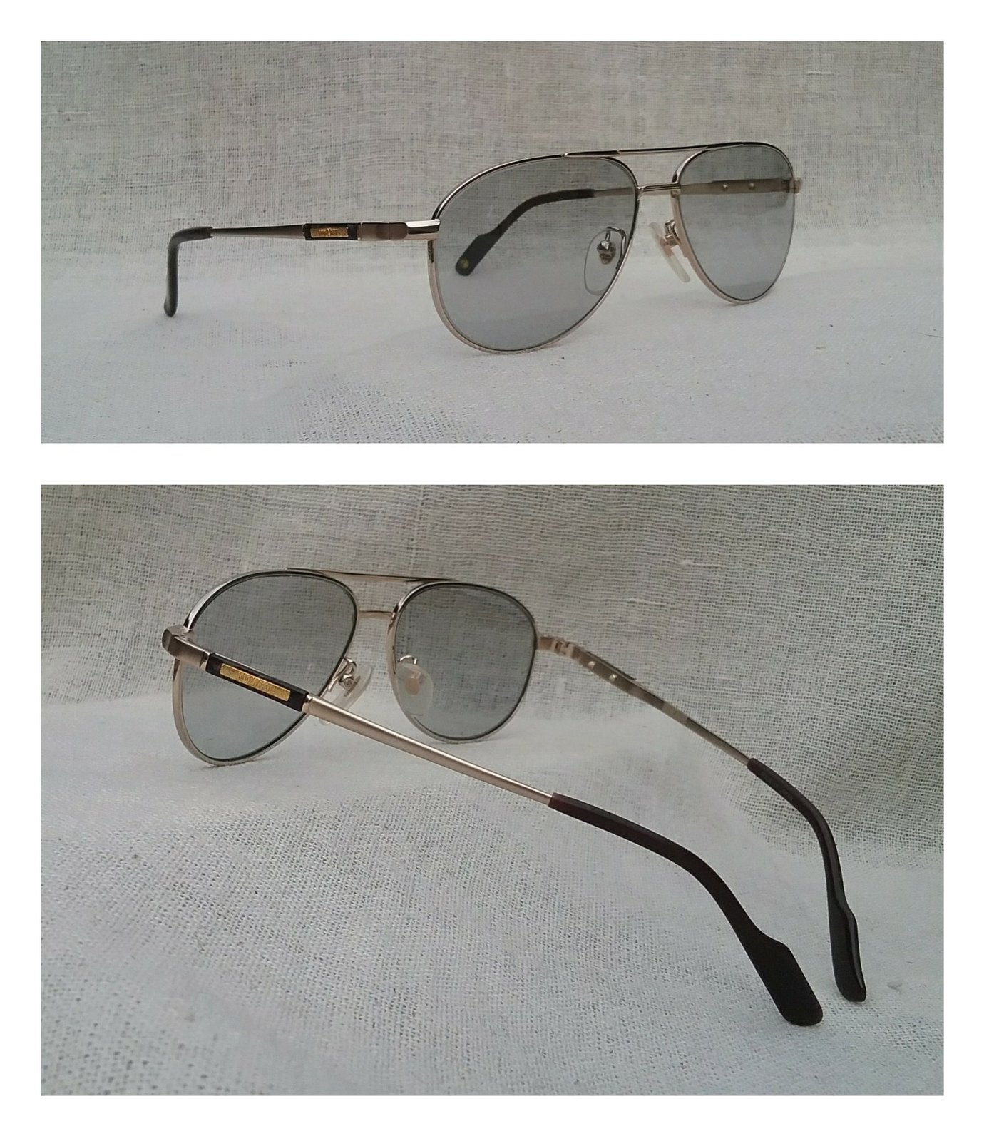 แว่นตาลักซ์ชัวรีแบรนด์เยอรมันสายพันธุ์อ็อฟเฟินบัค โกลด์ฟิว-GOLDPFEIL ตัวแท้ เก่าเก็บทศวรรษ 1990 กรอบไททาเนียมบริสุทธิ์สีทอง โมเดลคลาสสิค-ค็อกพิต-นักบิน-ห้องเครื่องนักบิน เลนส์กระจกคริสตัลญี่ปุ่น หายาก สีท้องฟ้า-สว่าง มองเห็นดวงตาผู้สวมใส่ น้ำหนัก 31 กรัม ขนาดมาตรฐาน 142mm