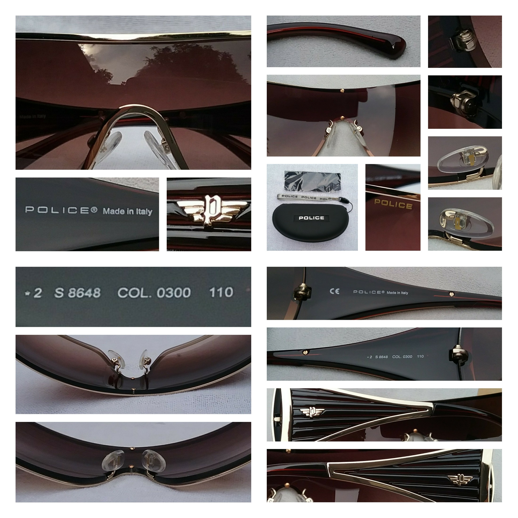 แว่นตาผู้พิทักษ์สันติราษฎร์สายพันธุ์อัสซูรี โพลิศ เก่าเก็บทศวรรษ 1990 ราคานักศึกษา โมเดลสปอร์ต-มิลลิทารี-โค้งรอบใบหน้า-Wrap Around พิเศษที่สุด เลนส์โพลีคาร์บอเนต ออริจินัล โปลิศ สีน้ำตาลทองไล่ระดับ ขนาดเดียว-ฟรีไซซ์ 138mm Vintage POLICE handmade in Milan Italy