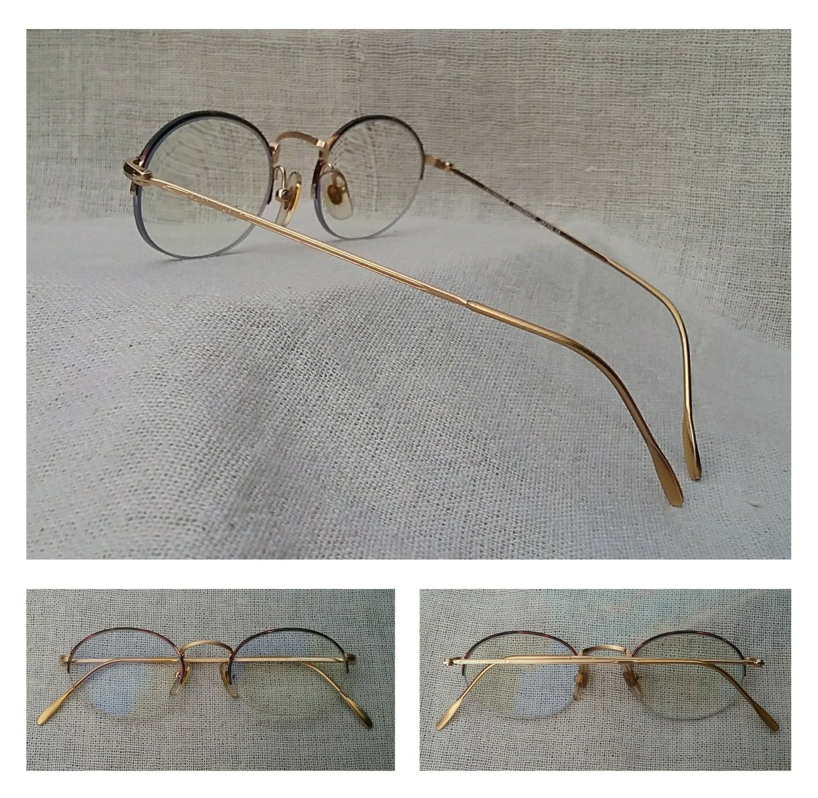 แว่นสายตาโมเดลโบราณยุคซีวิลวอร์-วงรีเล็ก ฟาซองนาเบิล-FAÇONNABLE มือหนึ่ง สต็อกเก่าฝรั่งเศสทศวรรษ 1990 กรอบวัสดุไฮเอนด์-เบต้าไททาเนียมสีทอง-ประดับลายกระฮาวานา เลนส์บลูโพรเทคมัลติโค้ท ค่าสายตา +175 ป้องกันแสงสีฟ้าที่อันตรายจากคอมพิวเตอร์ทุกชนิด น้ำหนัก 17 กรัม ขนาดมาตรฐานของโมเดลนี้ 125mm