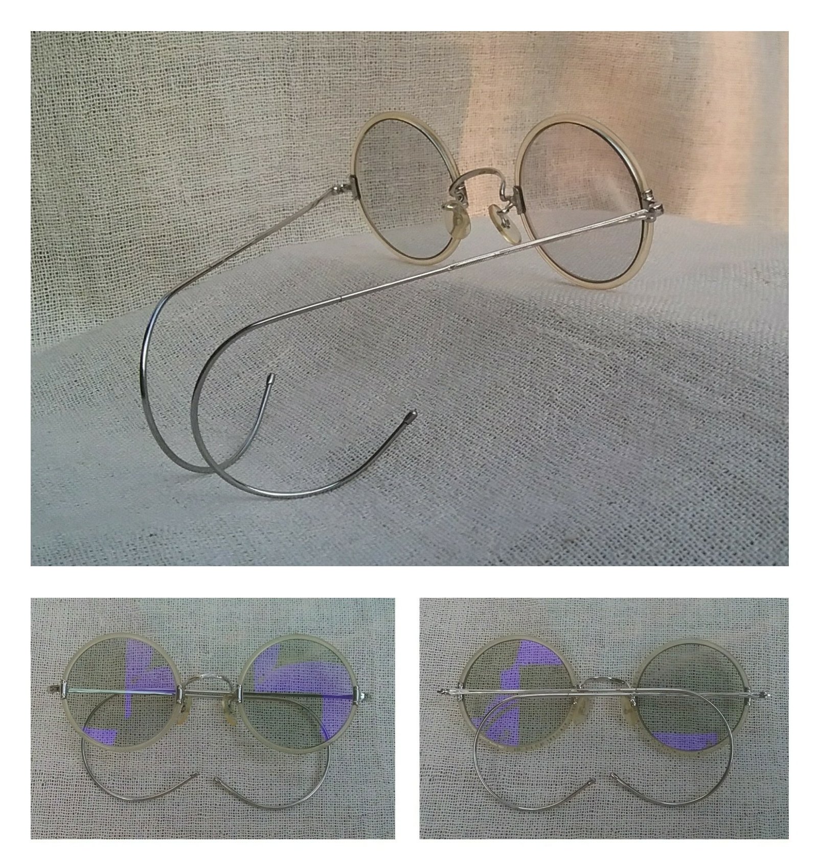 แว่นตาแฮนด์คราฟท์ยุคโชวะ SHOWA EYEGLASSES No.5 มือหนึ่งสต็อกเก่าทศวรรษ1960 โมเดลหยดน้ำกลม-จอห์น เลนน