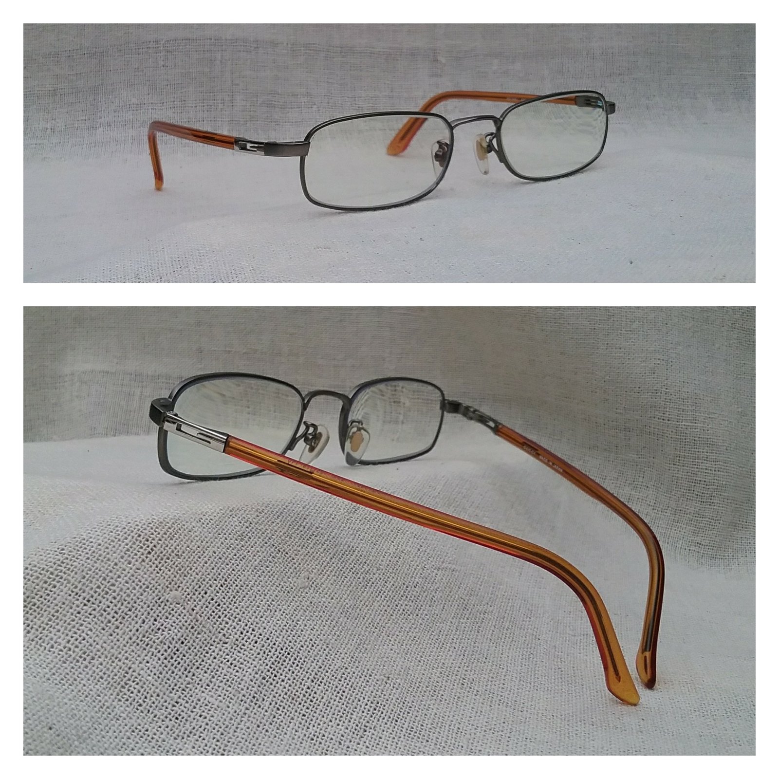 แว่นสายตาลักซ์ชัวรีแบรนด์ชั้นนำของโลก กุชชี-GUCCI ตัวแท้ เก่าเก็บทศวรรษ 2000 กรอบโลหะสีทองด้าน ก้านขา-อะซีเทตอนุพันธุ์เส้นใยฝ้าย-สีอำพัน-โปร่งแสง โมเดลคลาสสิค-สี่เหลี่ยมผืนผ้า-แคบ เลนส์บลูโพรเทคมัลติโค้ท ค่าสายตา +175 ป้องกันแสงสีฟ้าที่อันตรายจากคอมพิวเตอร์ทุกชนิด น้ำหนักเบา 24กรัม ขนาดมาตรฐาน 139mm แว่นสายตาลักซ์ชัวรีแบรนด์ชั้นนำของโลก กุชชี-GUCCI ตัวแท้ เก่าเก็บทศวรรษ 2000 กรอบโลหะสีทองด้าน ก้านขา-อะซีเทตอนุพันธุ์เส้นใยฝ้าย-สีอำพัน-โปร่งแสง โมเดลคลาสสิค-สี่เหลี่ยมผืนผ้า-แคบ เลนส์บลูโพรเทคมัลติโค้ท ค่าสายตา +175 ป้องกันแสงสีฟ้าที่อันตรายจากคอมพิวเตอร์ทุกชนิด น้ำหนักเบา 24กรัม ขนาดมาตรฐาน 139mm