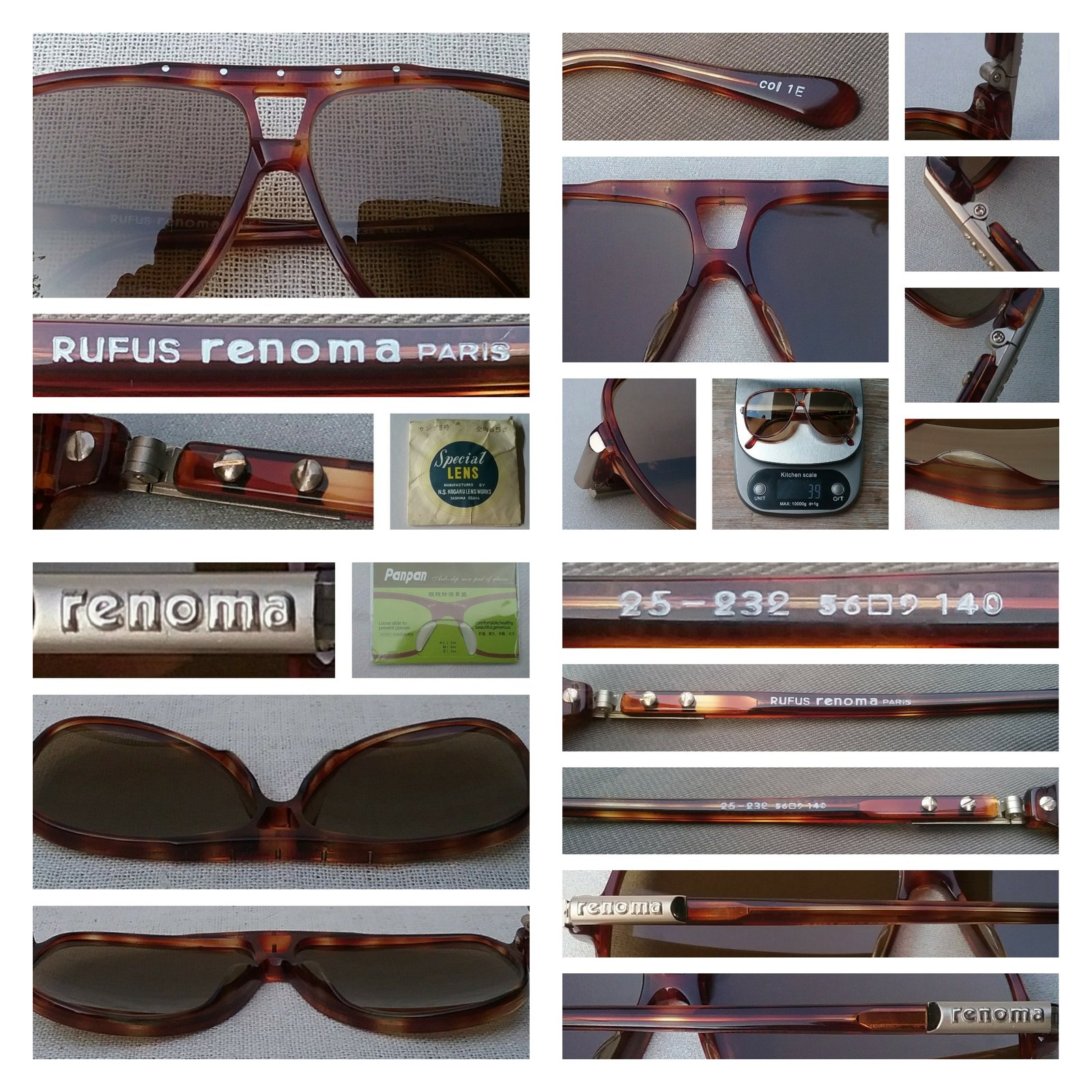 แว่นตาฝรั่งเศส-อะซีเทตโมเดลในดวงใจ เอลวิส เพรสลีย์, บรูซลี, โรเบิร์ต เดอ นีโร ฯ เรอโนมา ปารีส-RENOMA PARIS สภาพเทพ เก่าเก็บทศวรรษ1990 ผลงานช่างฝีมือแห่งเมืองซาบาเอะ เลนส์กระจกคริสตัล N.S. KOGAKU by NIKON สีน้ำตาลคาราเมล ขนาดมีเดียมไซซ์ 130mm เหมาะสำหรับคนใบหน้าขนาดกลางลงไป ไม่เหมาะสำหรับคนใบหน้าใหญ่