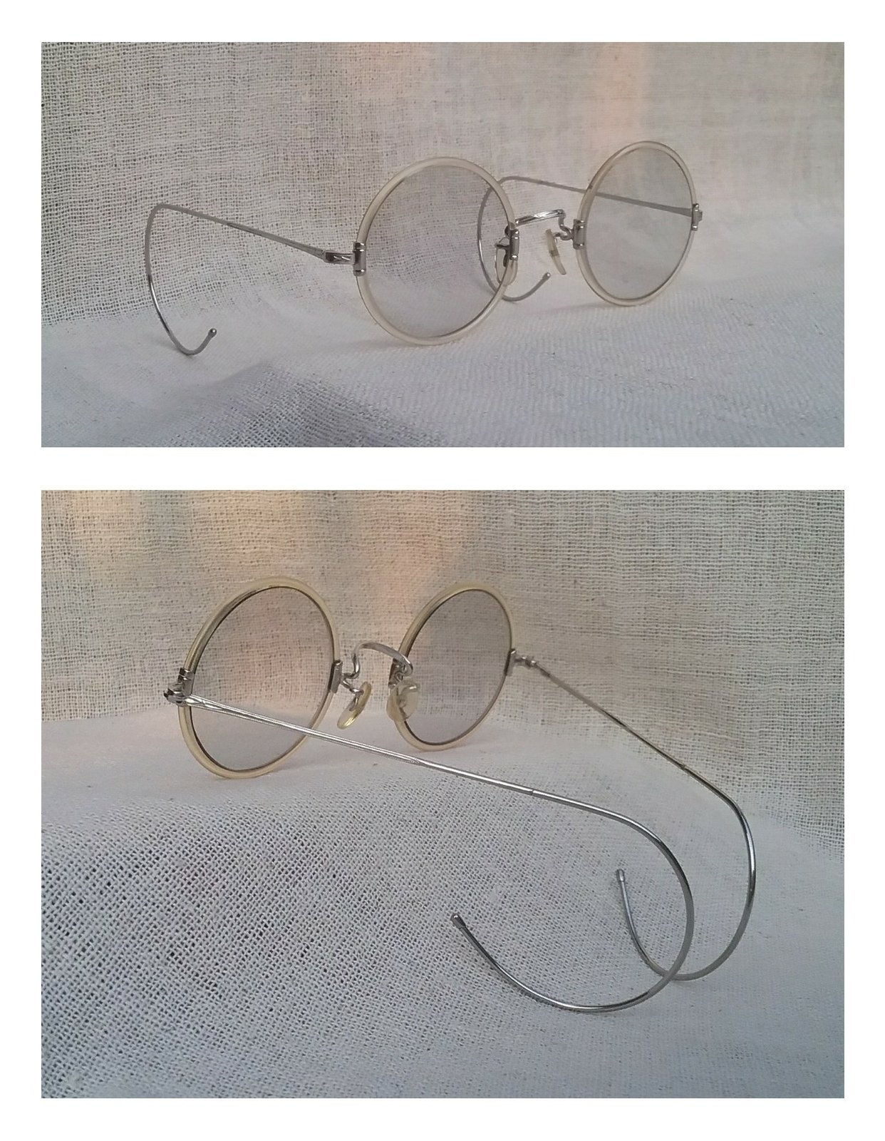 แว่นตาแฮนด์คราฟท์ยุคโชวะ SHOWA EYEGLASSES No.5 มือหนึ่งสต็อกเก่าทศวรรษ1960 โมเดลหยดน้ำกลม-จอห์น เลนน