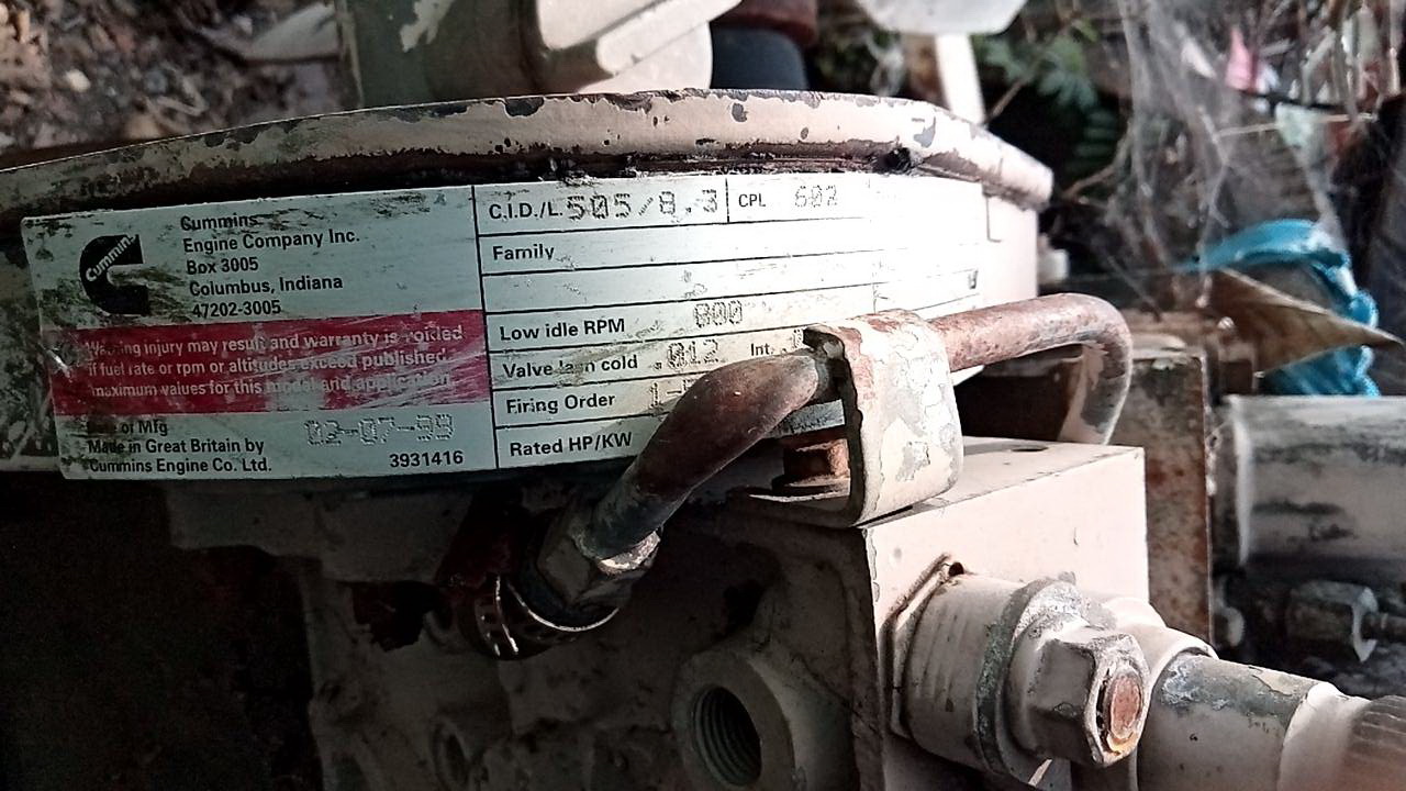 เครื่องยนต์ CUMMINS 6CT8.3-C ดีเซล 6 สูบ เก่าเมืองนอก ขายตามสภาพ เครื่องยนต์ CUMMINS 6CT8.3-C ดีเซล 6 สูบ เก่าเมืองนอก ขายตามสภาพ