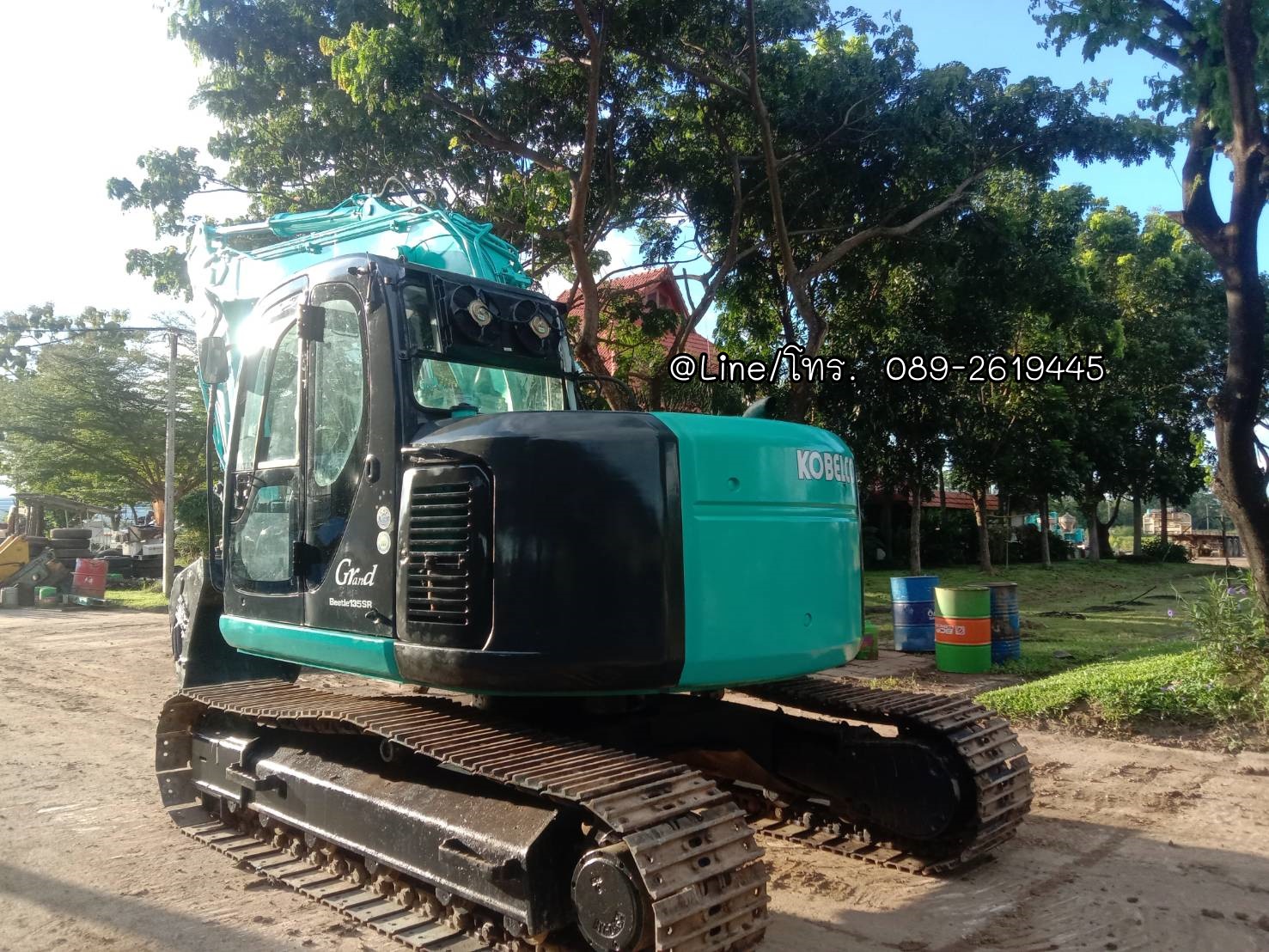 KOBELCO SK135SR YY-002 มีไลน์เจาะ ,เครื่องยนต์isuzu-4BG1, รถเก่านอก, มีเอกสาร, ยังไม่เคยใช้งานในไทย