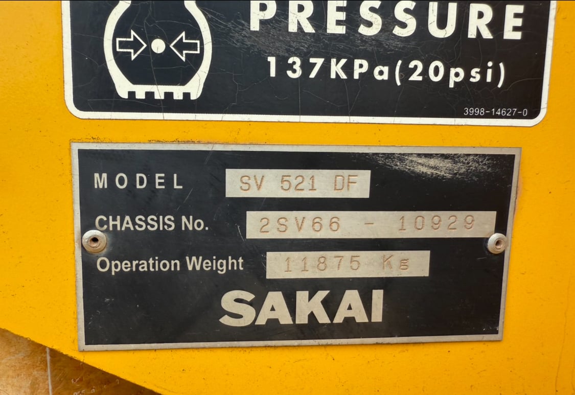 Sakai Sv521 DF ปี 2021 2 เปลือก 2เพลา เล่มทะเบียน ราคา 1,950,000 บาท โทร 0817410515