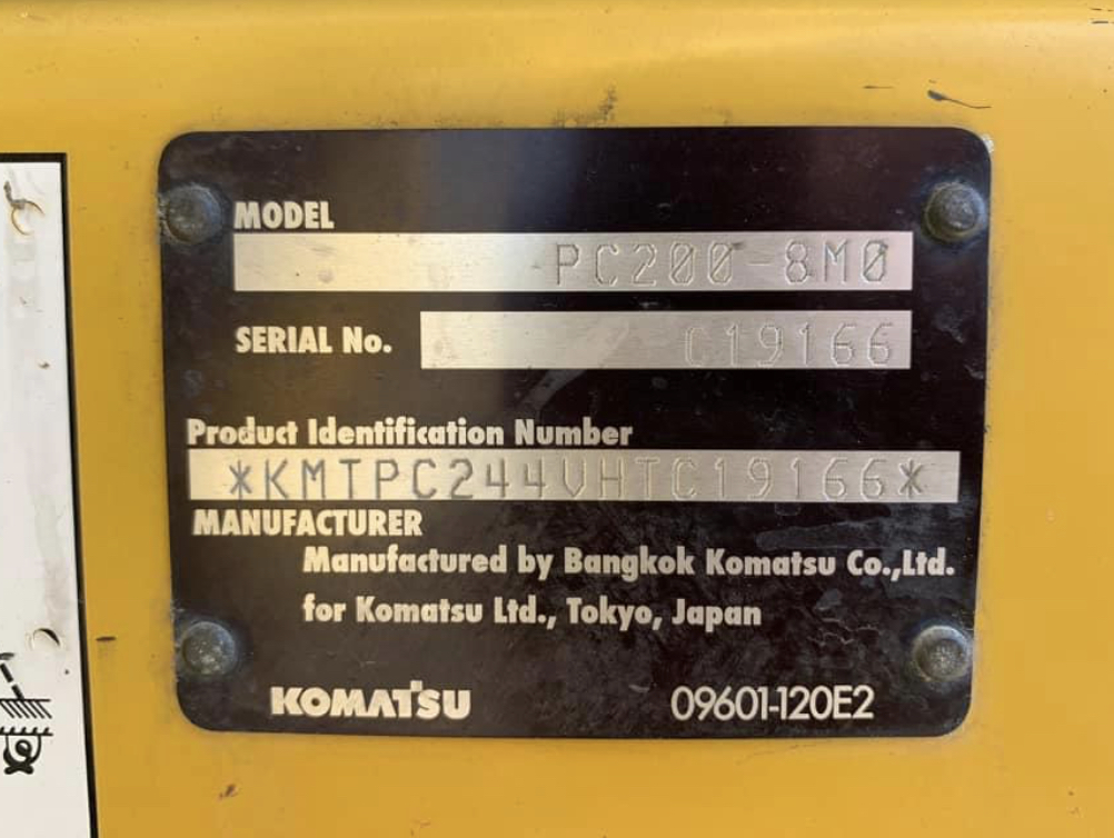 Komatsu Pc200-8Mo ทำงาน 3500 ชั่วโมง จอเหลืองกล้องหลัง รถสวยเดิม ราคา 2280000 พร้อมส่ง วัช 081-74105
