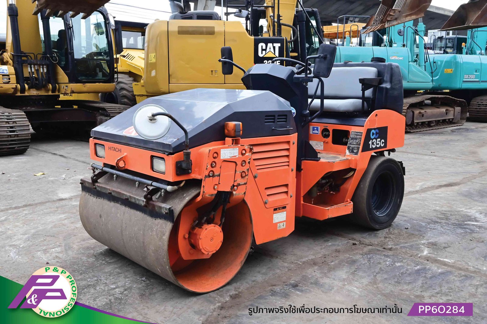 ขายรถบด HITACHI CC135C-3A รถบดหน้าเหล็ก-หลังยาง เทียบเท่า SAKAI TW352-1 เอวอ่อน ชั่วโมงน้อย มือสองสภ