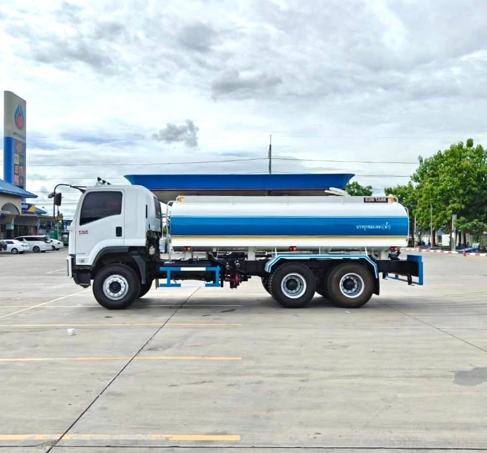 รถเเท๊งค์น้ำ 10ล้อ ISUZU FVZ 240 2เพลา ปี64 ถังน้ำสเปรย์ท้าย บาร์ลาดน้ำซ้าย-ขวา ต่อใหม่ อู่เอกชัย 14