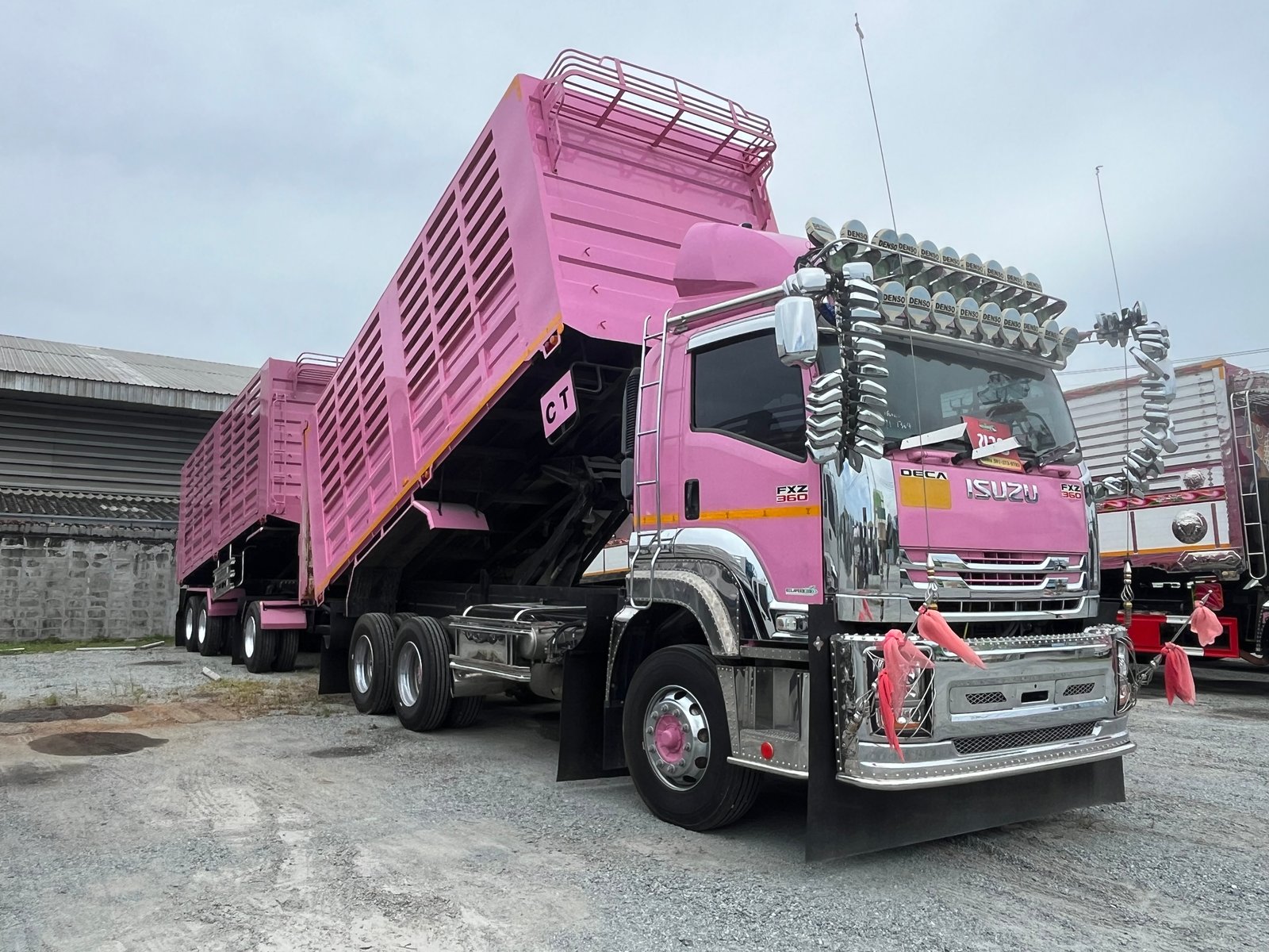 สิบล้อดัมพ์พ่วงแม่ลูก ISUZU FXZ 360 แรงปี 66 หางดัมพ์ สามเพลา ปี 66 (1364)(2110