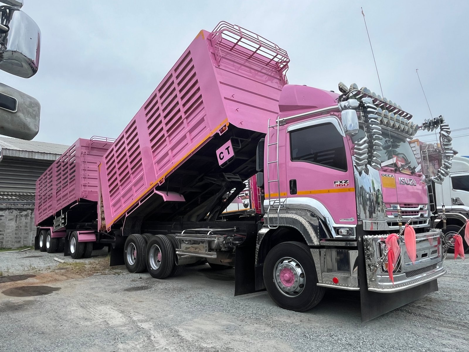 สิบล้อดัมพ์พ่วงแม่ลูก ISUZU FXZ 360 แรงปี 66 หางดัมพ์ สามเพลา ปี 66 (1364)(2110