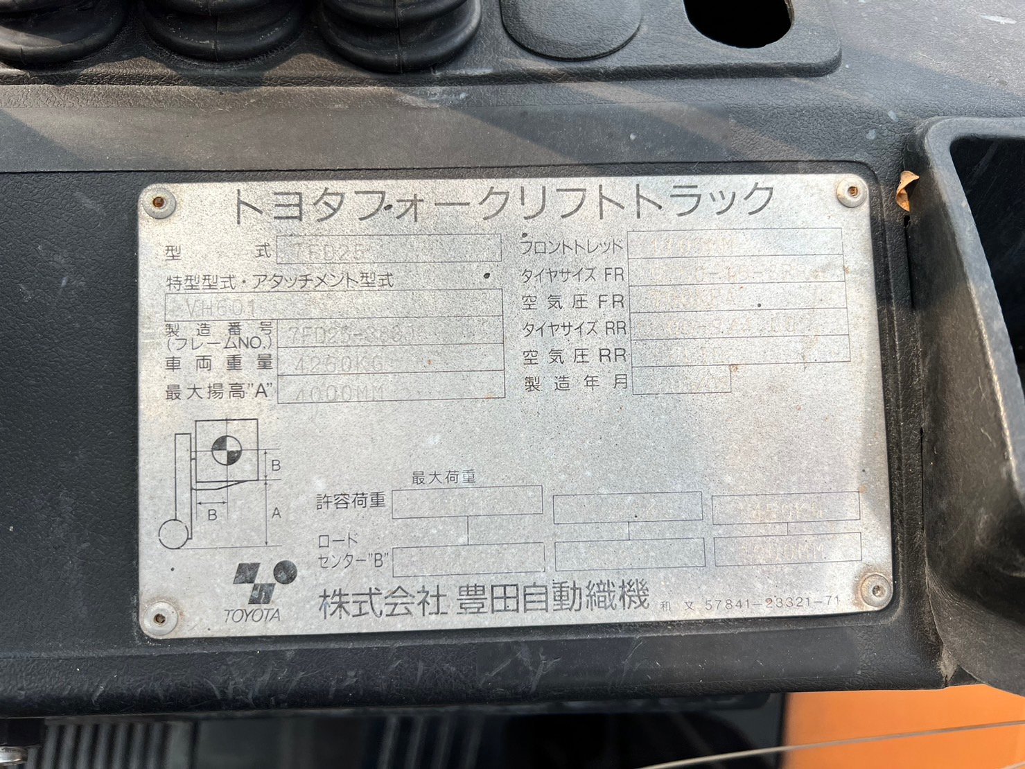 TOYOTA 7FD25 ยก 2.5 ตัน เสาสูง 4 เมตร งาเท ล้อหน้าคู่ TOYOTA 7FD25 ยก 2.5 ตัน เสาสูง 4 เมตร งาเท ล้อหน้าคู่