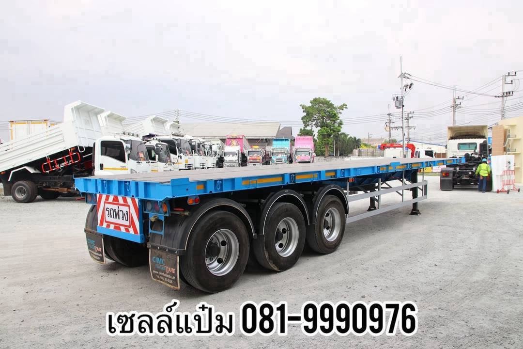 🚚หางพื้นเรียบสามเพลา ปี 2564 อู่CIMC ใส่ตู้ 40 ฟุต ราคา 450,000.-( 8294) 🚚หางพื้นเรียบสามเพลา ปี 2564 อู่CIMC ใส่ตู้ 40 ฟุต ราคา 450,000.-( 8294)