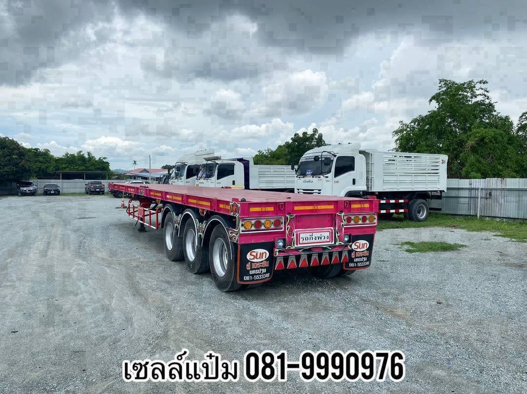 🚚หางพื้นเรียบสามเพลา ปี 2565 อู่เดอะซัน ใส่ตู้ 40 ฟุต ราคา 410,000.-( 0376) 🚚หางพื้นเรียบสามเพลา ปี 2565 อู่เดอะซัน ใส่ตู้ 40 ฟุต ราคา 410,000.-( 0376)