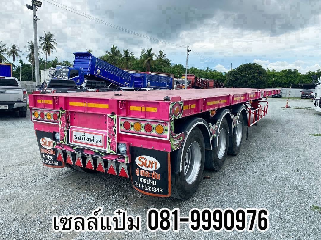 🚚หางพื้นเรียบสามเพลา ปี 2565 อู่เดอะซัน ใส่ตู้ 40 ฟุต ราคา 410,000.-( 0376) 🚚หางพื้นเรียบสามเพลา ปี 2565 อู่เดอะซัน ใส่ตู้ 40 ฟุต ราคา 410,000.-( 0376)