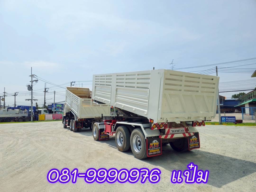 🚚สิบล้อดั้มพ์พ่วงแม่ลูก ปี 2565 HINO VICTOR FM1A 344 แรงม้า ราคา 2,460,000.-(1820)(1821)