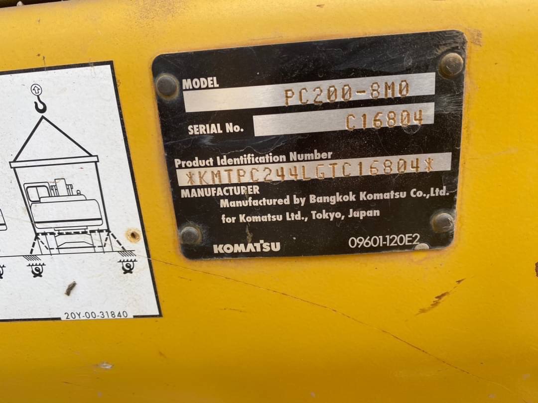 KOMATSU PC 200-8 MO จอเหลือง เครื่องดี ปั้มแรง เอวแน่น ไฟฟ้าครบโซ่หน่า แอร์ หนาว เอกสารเล่มทะเบียน