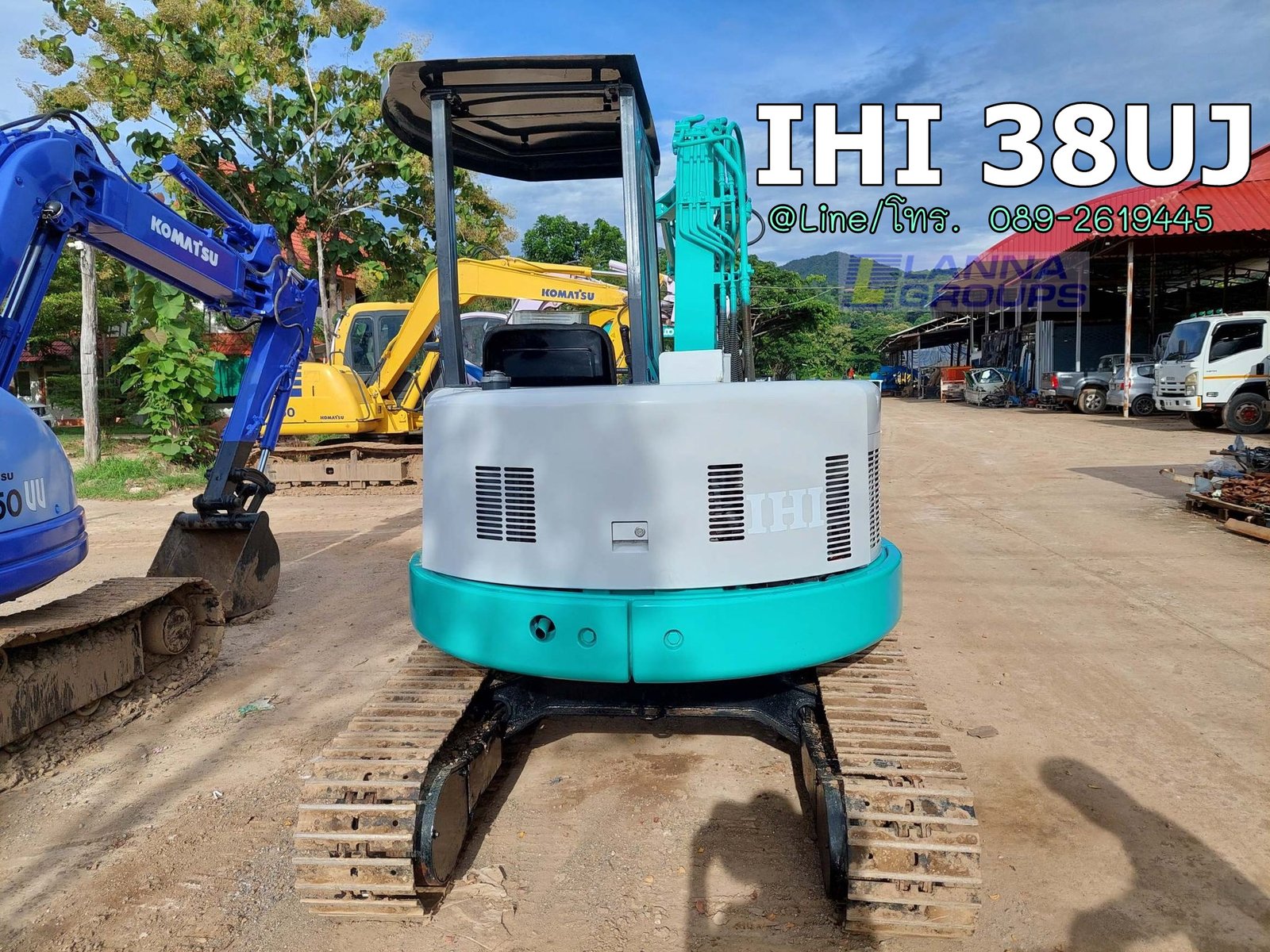 IHI 38UJ มีไลน์เจาะ, เครื่องยนต์isuzu-3LD1 ,3 สูบ, แทรคกว้าง165cm. คอนโทรลน้ำมัน,ปั๊มนิ้ว, แทรคเหล็ก