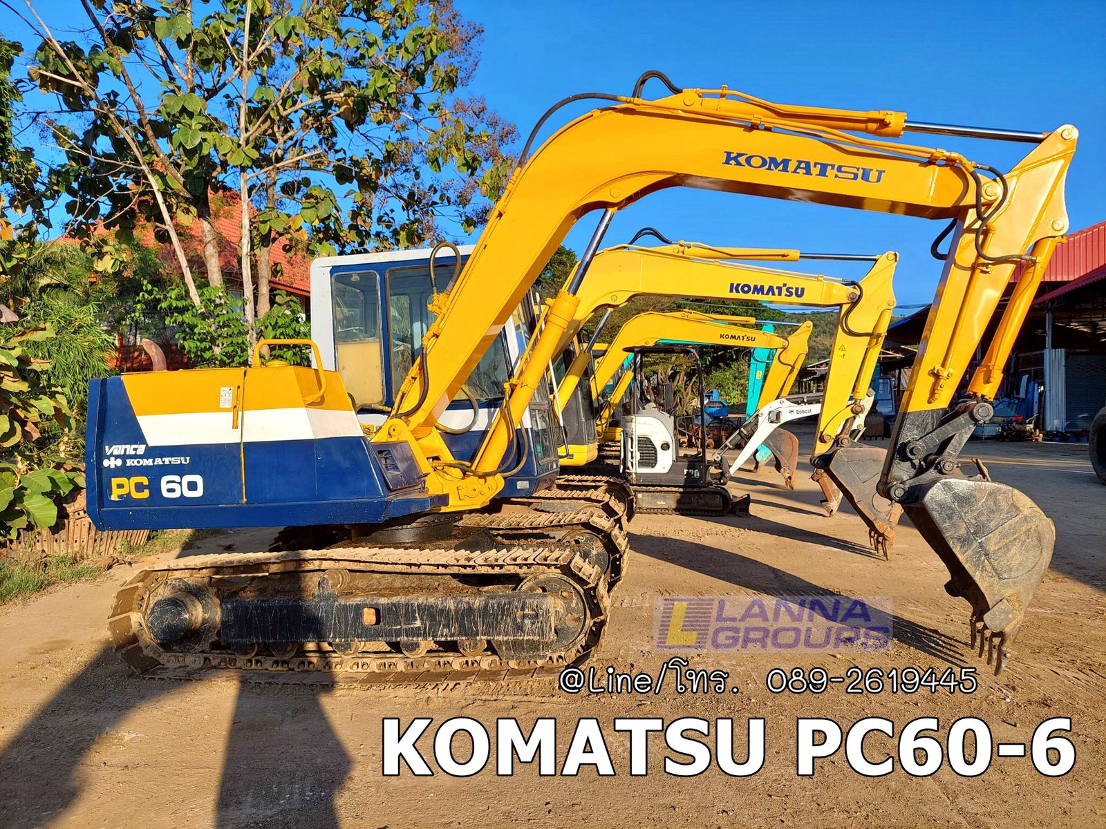 KOMATSU PC60-6 มีไลน์เจาะ,เครื่องยนต์KOMATSU -4D95L จำนวน 4 สูบ, คอนโทรลน้ำมัน, ปั๊มนิ้ว, แทรคเหล็ก,