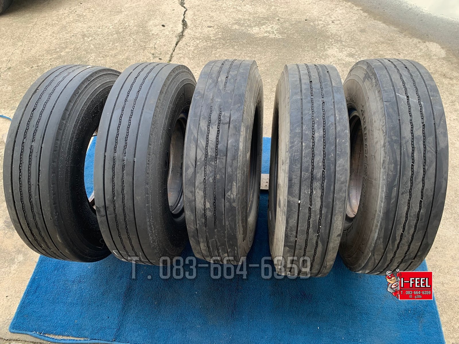 ยางมือ2 พร้อมใช้ Bridgestone 8.25r16 รุ่น r156 คละปี มี 5เส้น