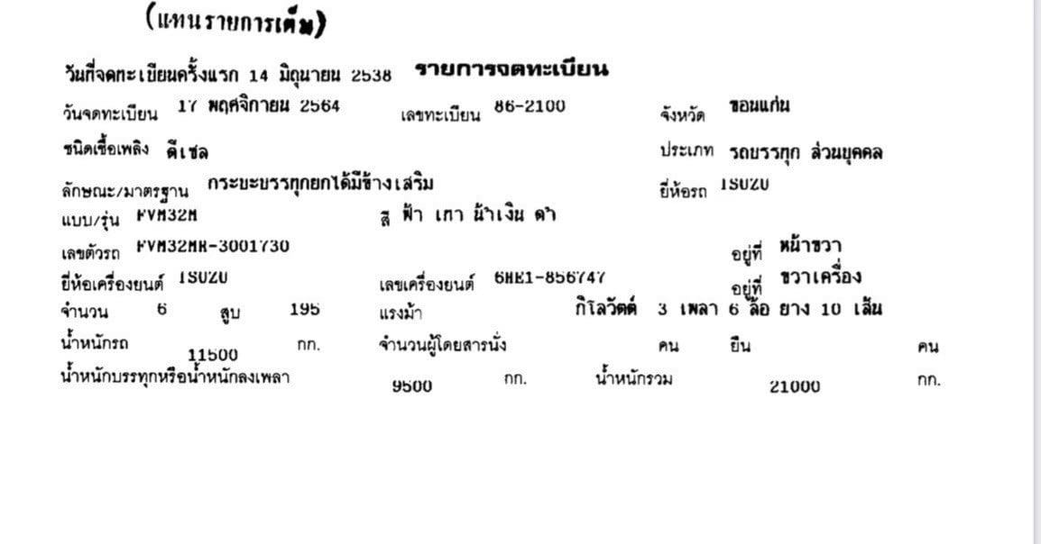 10 ล้อดั้ม ISUZU FVM32 195 แรง ปี 38