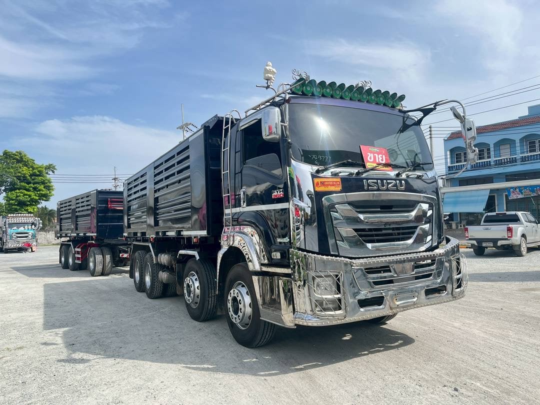 สิบสองล้อดั้มพ์พ่วงแม่ลูก ISUZU FYH 360แรง ปี 65 (3777,3778)