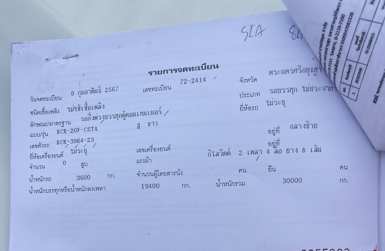 ขายหางก้างสั้น 20 ฟุต RCK ปี 2567 ยางเต็ม