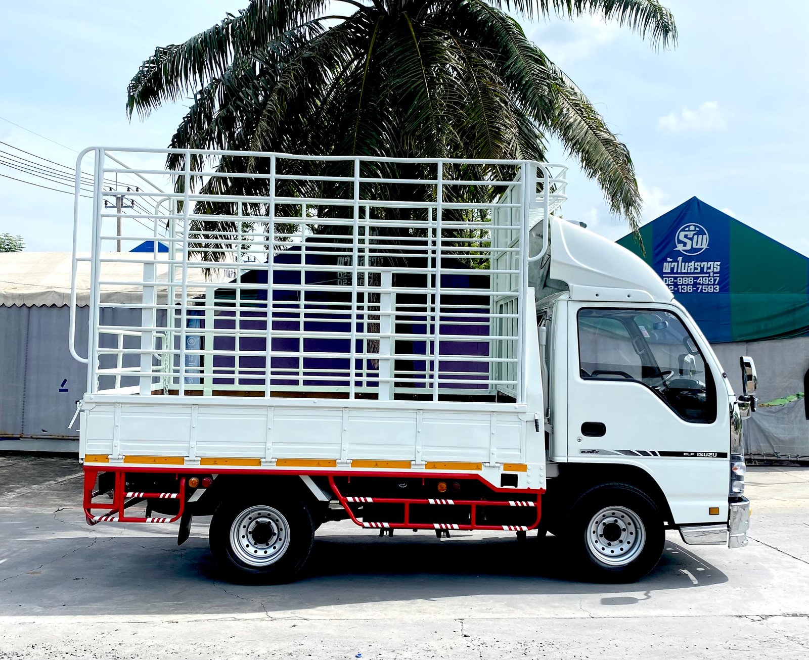รถ  ISUZU NKR  100 แรง เทอร์โบ   รถห้างแท้ (4 ล้อไม่ติดเวลา) ปี 2550  แหนบหน้า เพลาลอย   #กะบะคอกสูง