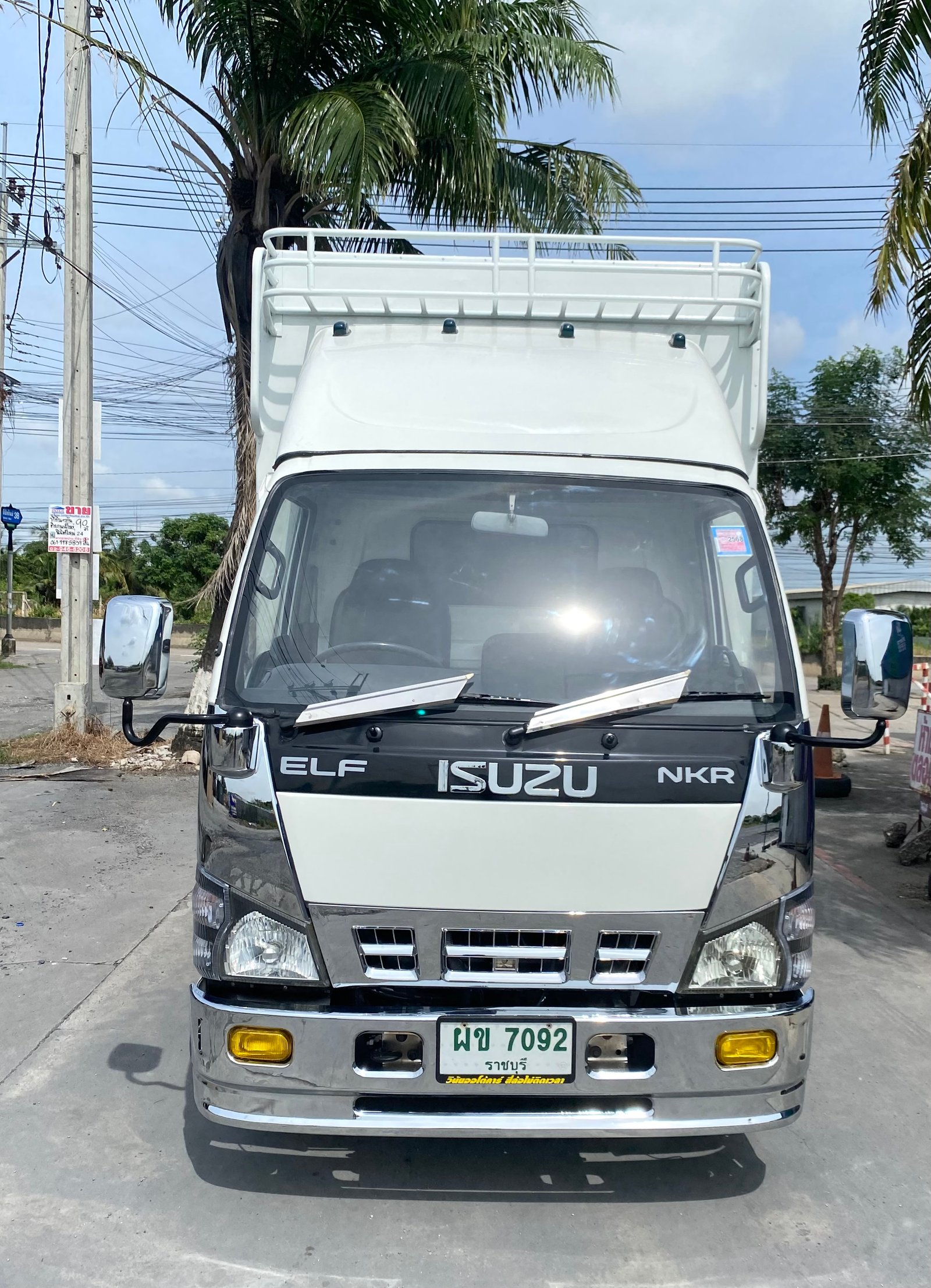 รถ  ISUZU NKR  100 แรง เทอร์โบ   รถห้างแท้ (4 ล้อไม่ติดเวลา) ปี 2550  แหนบหน้า เพลาลอย   #กะบะคอกสูง