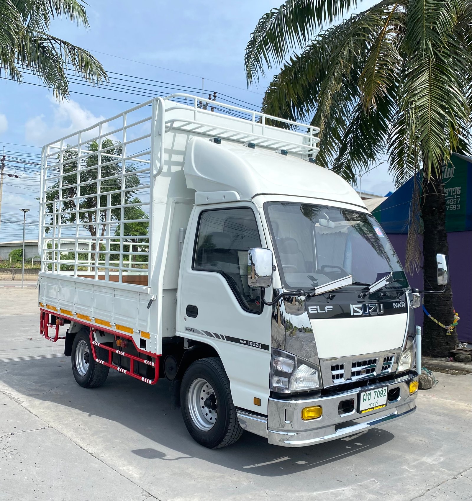 รถ  ISUZU NKR  100 แรง เทอร์โบ   รถห้างแท้ (4 ล้อไม่ติดเวลา) ปี 2550  แหนบหน้า เพลาลอย   #กะบะคอกสูง