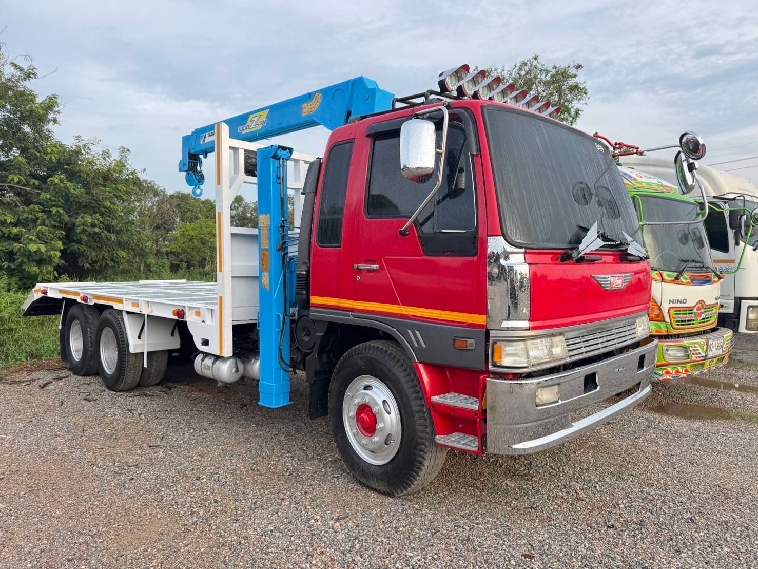 10ล้อ HINO 3H 195 ปี 2538 ติดเครน TADANO ท้องแบน 4.5 ตัน