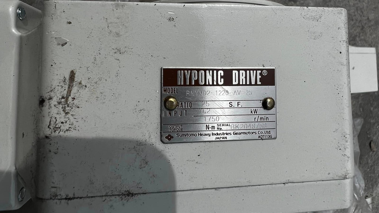 มอเตอร์เกียร์ทดกำลังญี่ปุ่น SUMITOMO JAPAN ขนาด 1/4 HP 380V