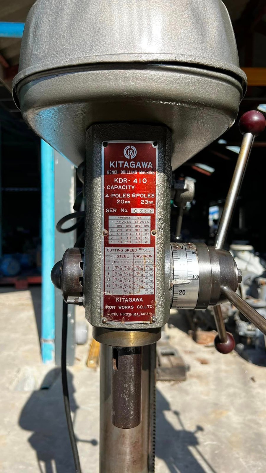 สว่านแท่นเก่าญี่ปุ่น KITAGAWA JAPAN งานเก่าญี่ปุ่นเข้ามา ใช้ระบบไฟ 220V สว่านแท่นเก่าญี่ปุ่น KITAGAWA JAPAN งานเก่าญี่ปุ่นเข้ามา ใช้ระบบไฟ 220V