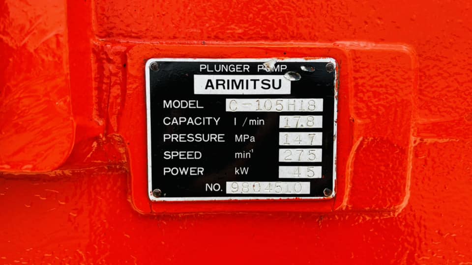 Rare_Item ปั้มฉีดน้ำแรงดันสูง(High_Pressure) ARIMITSU PLUNGER PUMP Press : 1500 bar 60 HP 380V พร้อ Rare_Item ปั้มฉีดน้ำแรงดันสูง(High_Pressure) ARIMITSU PLUNGER PUMP Press : 1500 bar 60 HP 380V พร้อ