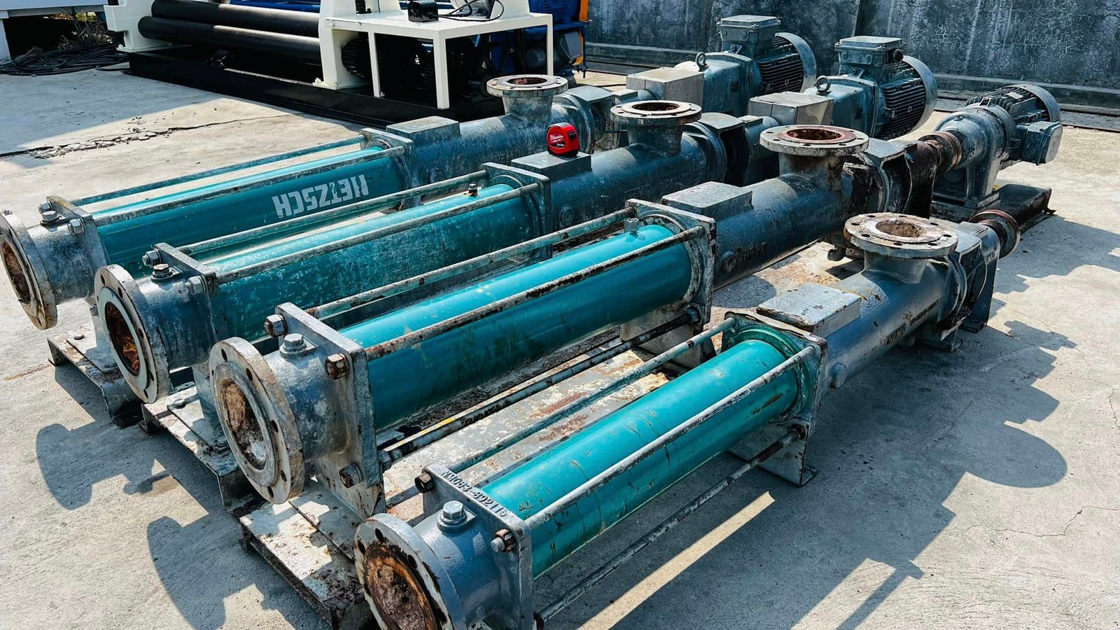 ปั้มสกรูเพรสดูดของข้น(NEMO_PUMP) ขนาดท่อ/ใบสกรู 4" และ 5" ความยาว(เฉพาะสกรู) 160 cm มอเตอร์เกียร์ต้น