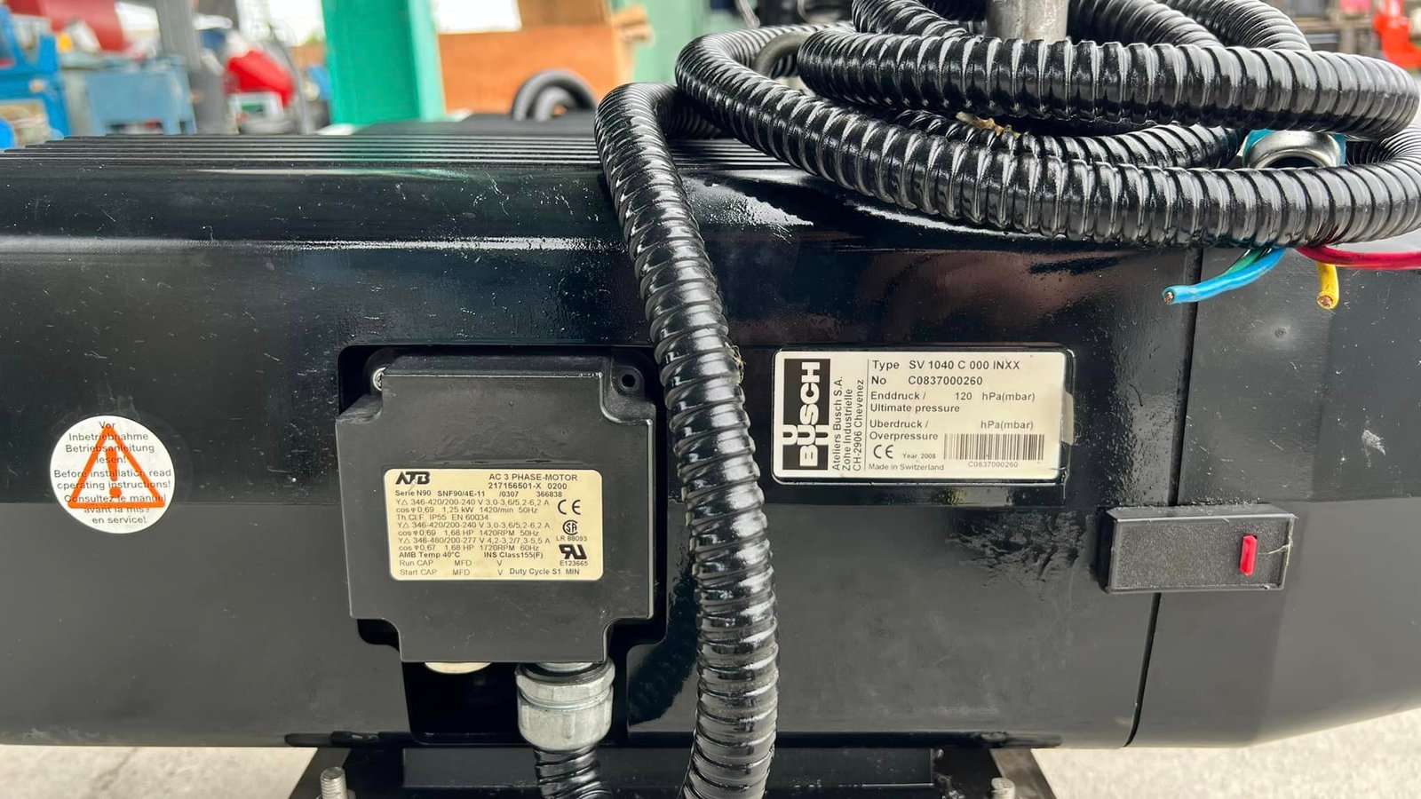 แวคัมปั้มสุญญากาศ BUSCH SWITZERLAND ขนาด 1.68 HP ท่อ 6 หุล ระบบไฟ 380V