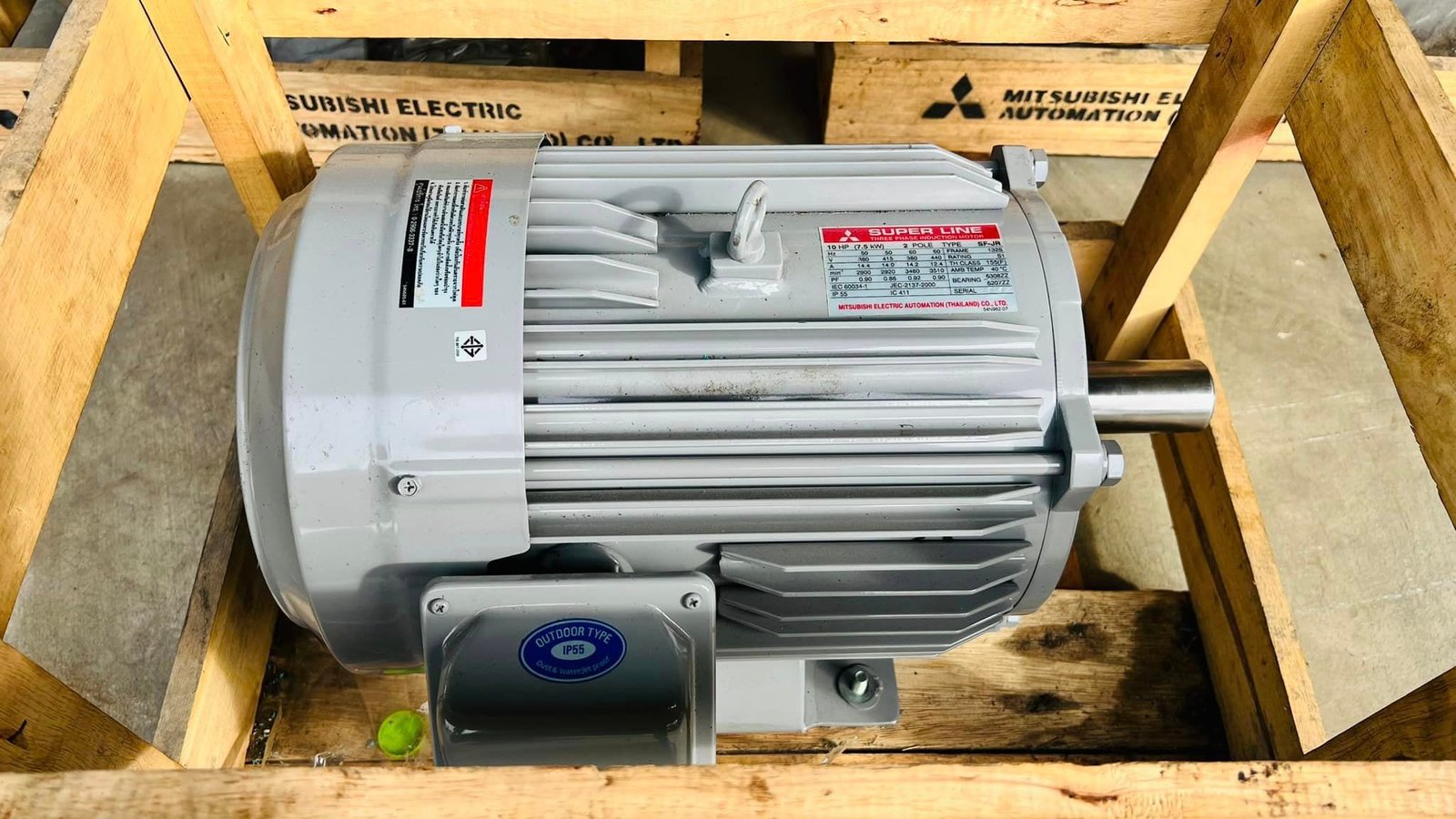 มอเตอร์ไฟฟ้ากำลังของใหม่เก็บสแปMitsubishiขนาด 10 HP  2 P 2900 RPM  380V