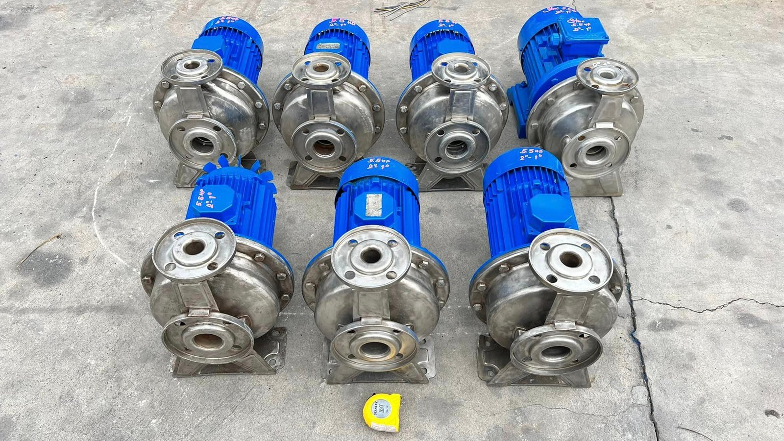 ปั้มน้ำหอยโข่งสเตนเลสEBARA & STAC ITALYขนาด 5.5 HP ขนาดท่อ 2"- 1" ระบบไฟ 380V