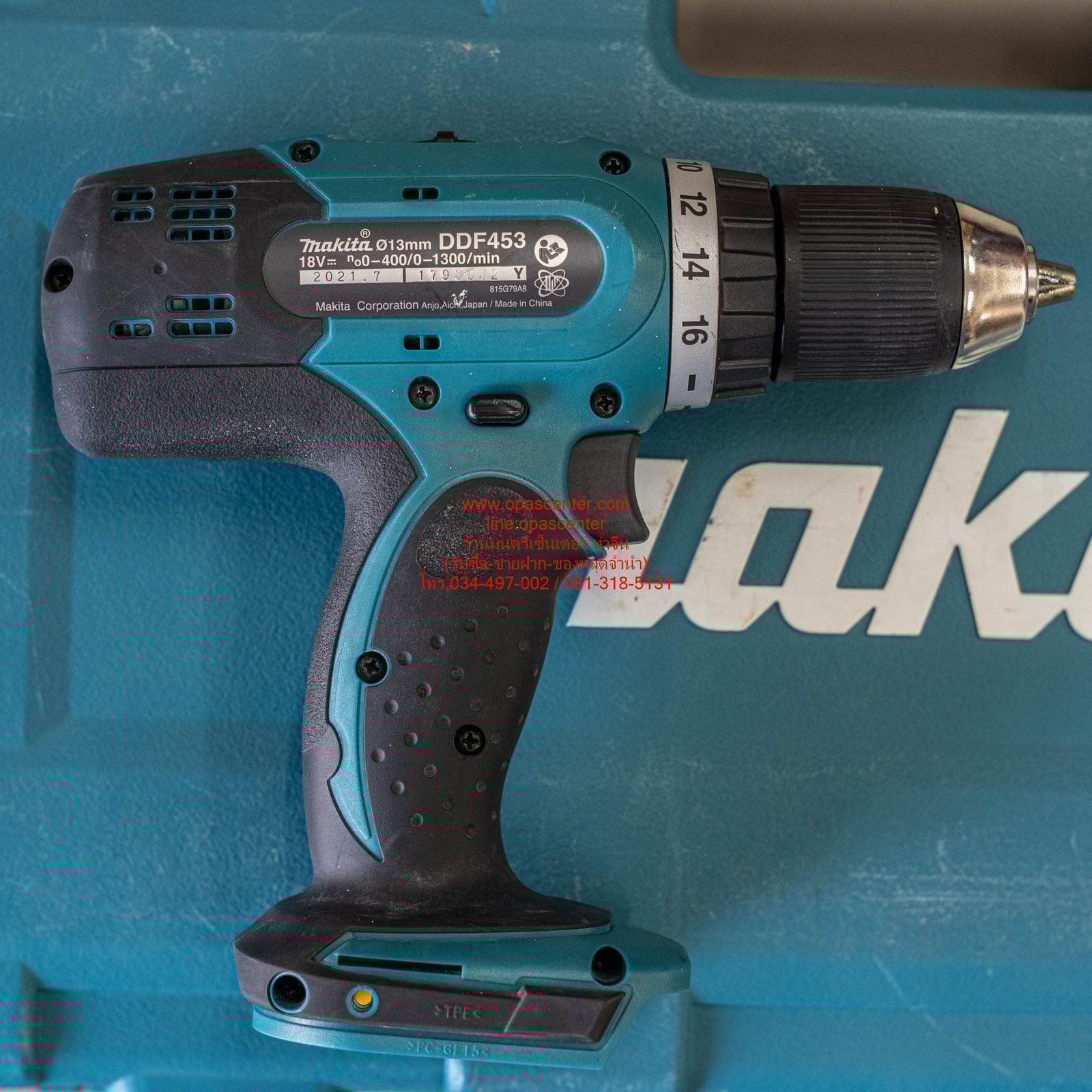 สว่านไขควงไร้สาย 13 มม. MAKITA DDF453 แบต 18V. 3.0 Ah 2 ก้อน พร้อมกล่อง ที่ชาร์ท ดอกสว่านแบบต่างๆ