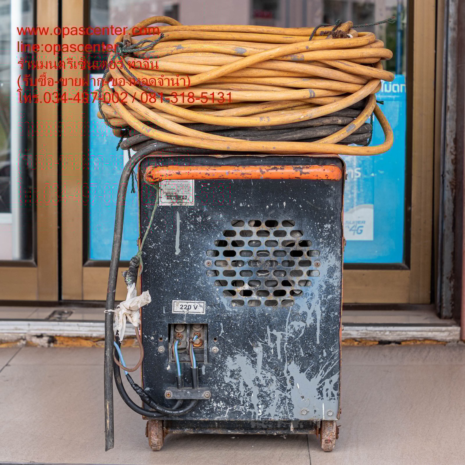 ตู้เชื่อมพลัง 200 แอมป์ รุ่น PA-200 กำลังไฟ 220V. สภาพดี พร้อมสายเชื่อมยาว 39 เมตร สายไฟยาว 25 เมตร ตู้เชื่อมพลัง 200 แอมป์ รุ่น PA-200 กำลังไฟ 220V. สภาพดี พร้อมสายเชื่อมยาว 39 เมตร สายไฟยาว 25 เมตร
