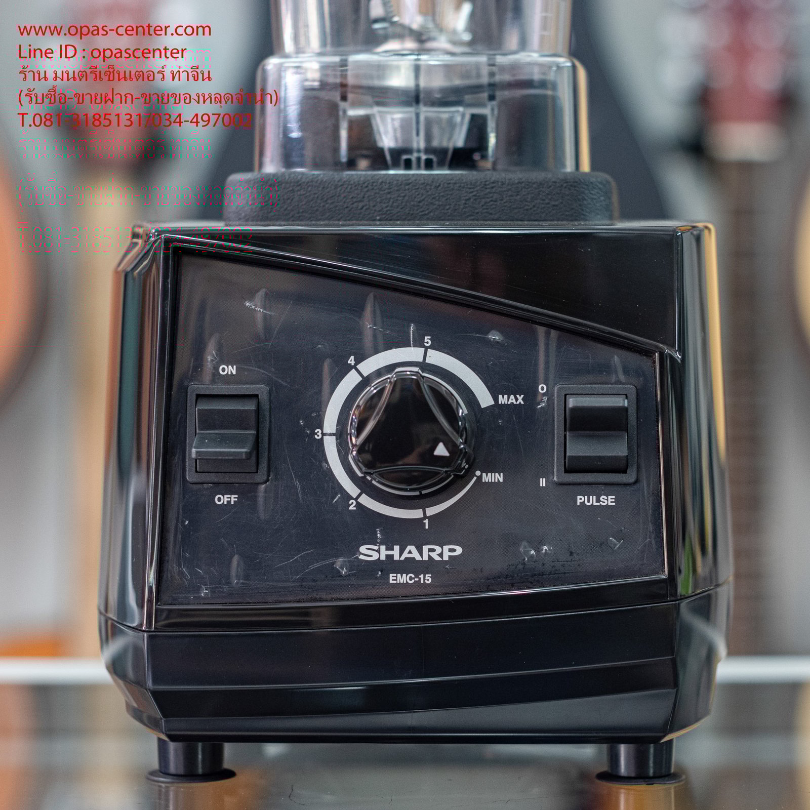 เครื่องปั่นมืออาชีพ SHARP รุ่น EMC-15 ความจุ 2 ลิตร สีดำ มือสอง สภาพใหม่มาก มีกล่อง คู่มือ