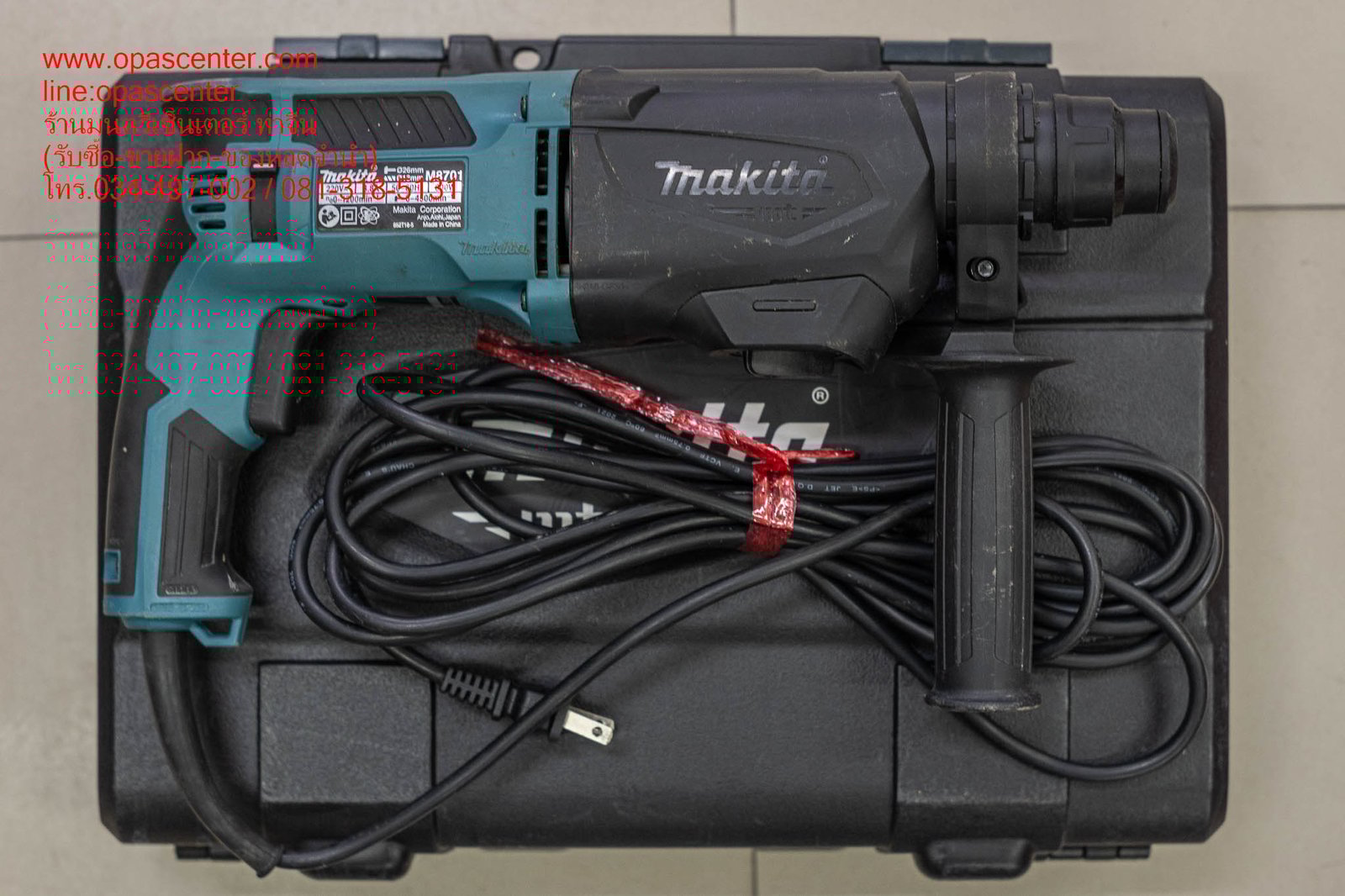 สว่านโรตารี่ 3 ระบบ MAKITA รุ่น M8701 กำลัง 800 วัตต์ ขนาด 26 มม. สีดำ - เขียว มือสอง สภาพใหม่