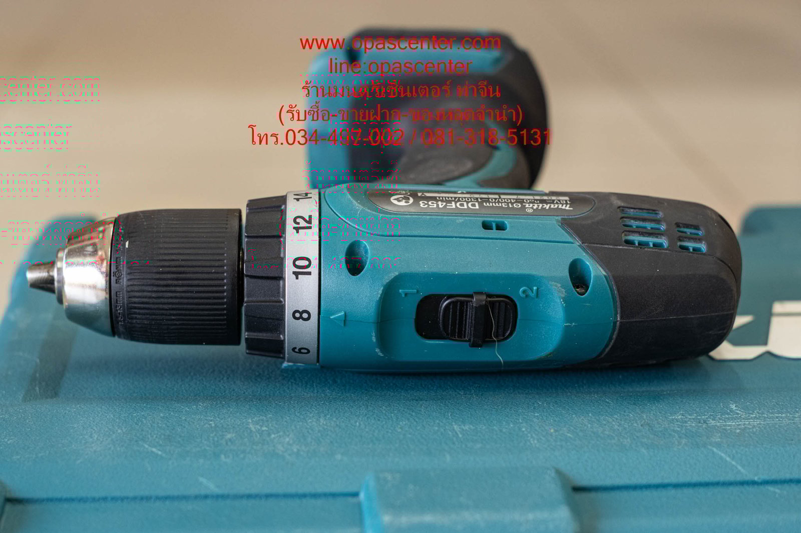สว่านไขควงไร้สาย 13 มม. MAKITA DDF453 แบต 18V. 3.0 Ah 2 ก้อน พร้อมกล่อง ที่ชาร์ท ดอกสว่านแบบต่างๆ